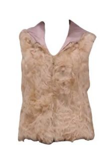 Bergama Cream/Off White Lamb Hooded Vest   Extra Small