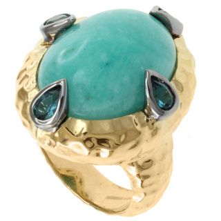 Michael Valitutti Two tone ite and London Blue Topaz Ring Michael Valitutti Gemstone Rings