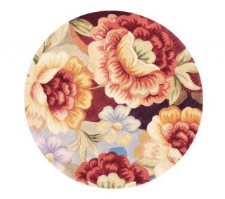 Royal Palace Watercolors Floral Dream 4 X 4 Round Wool Rug —