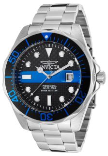 Invicta 14702  Watches,Mens Pro Diver Black Dial Stainless Steel, Casual Invicta Quartz Watches