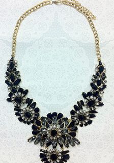 stunning black crystal statement necklace by sugar + style