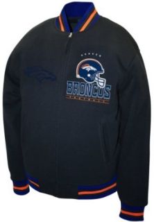 NFL Men's Denver Broncos Hardknock Fleece Jacket (Black, Small)  Sports Fan Outerwear Jackets  Clothing