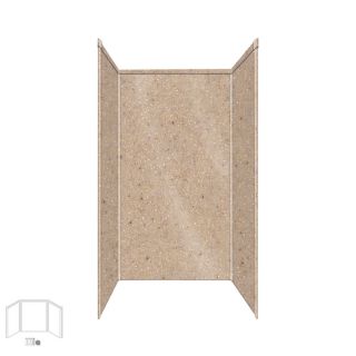 Transolid 34 in W x 42 in D x 96 in H Decor Sand Castle Fiberglass/Plastic Composite Shower Wall Surround Side and Back Panels