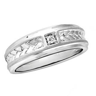 Mens Diamond Accent Braided Wedding Band in Sterling Silver   Zales