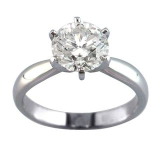 14k White Gold 1 5/8ct TDW Certified Clarity enhanced Diamond Ring (G, SI1) One of a Kind Rings