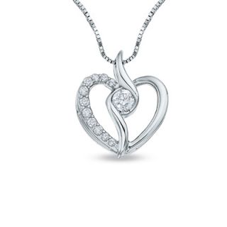 ct t w sirena heart pendant in 14k white gold retail value $ 835