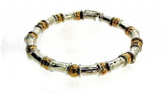 gold and silver beaten bead bracelet by will bishop jewellery design