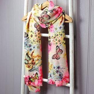 neon butterfly scarf by lisa angel
