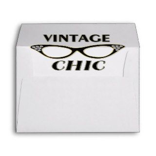 Gold & Black Retro Glasses Vintage Chic Bling Envelope