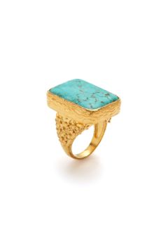 Hot Rocks Rectangle Turquoise Ring by Azaara