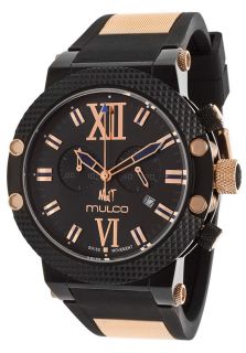 Mulco MW311010024  Watches,Womens Nuit Chronograph Black Dial Black Rubber, Chronograph Mulco Quartz Watches