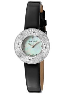 Nina Ricci N033.72.71.84  Watches,Womens White Diamond White MOP Dial Black Varnished Leather, Casual Nina Ricci Quartz Watches