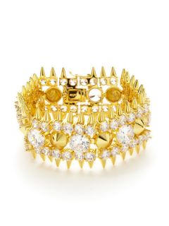 Gold & CZ Stud Cuff Bracelet by Noir Jewelry