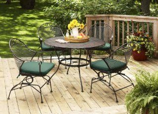 Better Homes and Gardens Clayton Court 5 Piece Patio Dining Set, Green, Seats 4  Patio, Lawn & Garden