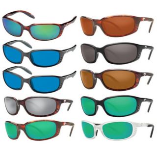 Costa Del Mar Brine Sunglasses   Black Frame/400G Blue Mirror Glass Lens 411021