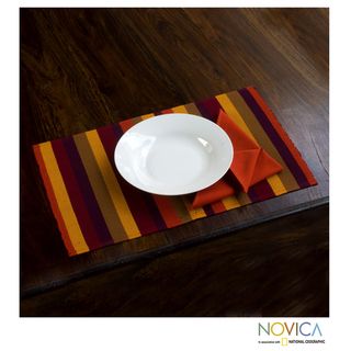 Set of 4 Cotton 'Casaca Fiesta' Placemats and Napkins (Guatemala) Novica Placemats/Napkins