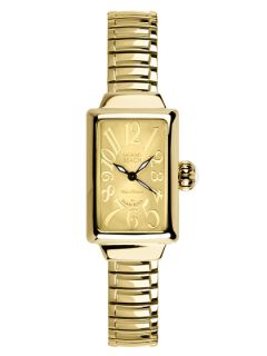 Womens Rectangular Gold Watch by GlamRock