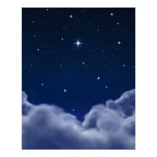 Wishing Star over Clouds Poster