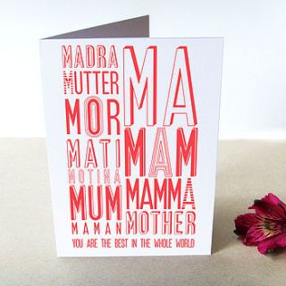 'mum you are the best' card by karin Åkesson