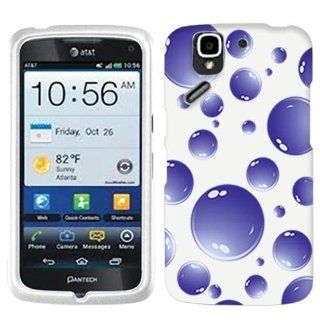Pantech Flex Purple Bigger Bubbles on White Cover Case Cell Phones & Accessories
