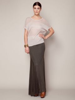 Linen Jersey Fishtail Maxi Skirt by LAgence