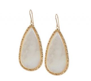 VicenzaGold Mother of Pearl Teardrop Dangle Earrings 14K Gold —