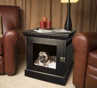 Small Espresso TownHaus Hideaway Dog House Nightstand End Table  Pet Beds 