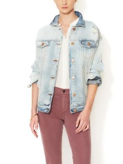 Wasted Distressed Denim Jacket by J Brand