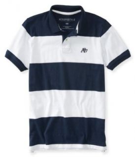 Aeropostale Mens A87 Stripe Rugby Polo Shirt at  Men�s Clothing store
