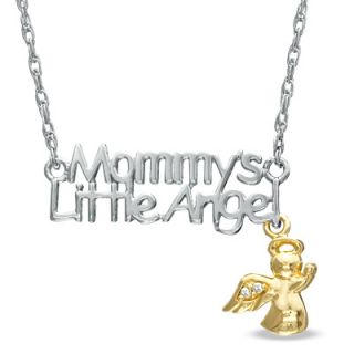 Childs Diamond Accent Mommys Little Angel Pendant in Sterling