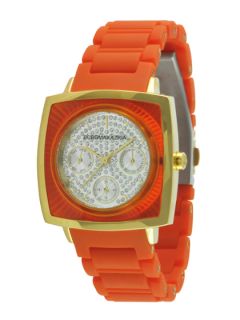 Womens orange and crystal dial watch by BCBG Watches
