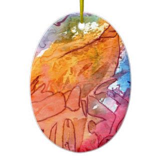 Orange red blue watercolour abstract background ornaments