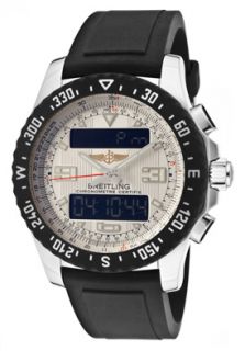 Breitling A7836434/G653 DP  Watches,Mens Professional Chrono Multi Function Silver Analog Digital Dial Black Rubber, Chronograph Breitling Quartz Watches