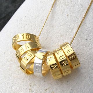 18ct gold plated personalised hoop necklace by soremi