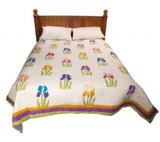 Sunday River Iris Garden Handcrafted King Size Quilt —