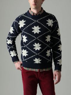 Hand Knit Snowflake Sweater by GANT Rugger