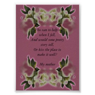 Mother's Day Gift Poster Print   Vintage Roses