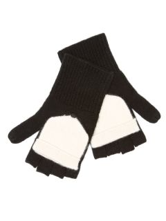 Colorblock Pop Top Cashmere Mittens by Qi Cashmere