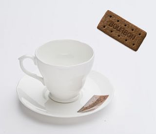 bourbon biscuit tea cup and saucer by happynice