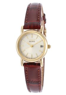 Citizen EW1272 01P  Watches,Womens Eco Drive Gray Dial Brown Genuine Leather, Casual Citizen Eco Drive Watches