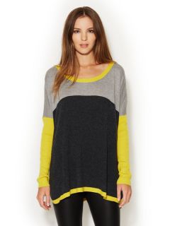 Linen Oversized Colorblock Sweater by Firth
