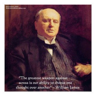 Wm James "Stress Cure" Wisdom Quote Poster by Rick Posters