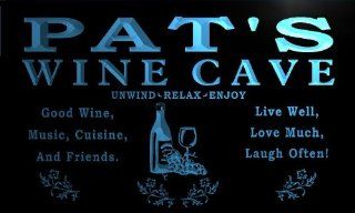 qw453 b Pat's Wine Cave Bar Beer Pub Club Man Room Neon Light Sign  