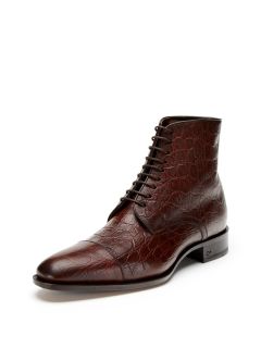 Croc Embossed Leather Lace Up Boot  by DSquared2