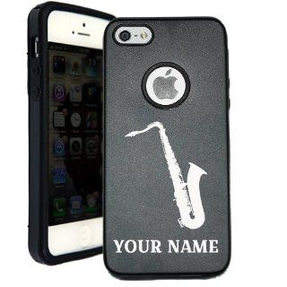 SudysAccessories Personalized Customized Custom Saxophone iPhone 5 Case iPhone 5S Case   MetalTouch Black Aluminium Shell With Silicone Inner Protective Designer Case Personalized For FREE(Send us an  email after purchase with your choice of NAME) Cell Ph