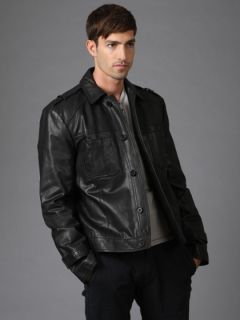 Washed Leather Jacket. by John Varvatos Star USA