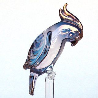Hand Blown Glass Cockatoo Figurine  Collectible Figurines  
