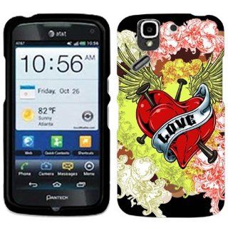 Pantech Flex Love Heart on Black Cover Case Cell Phones & Accessories