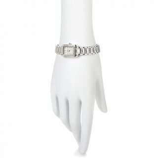 Caravelle Ladies' Silvertone Pavé Crystal Bracelet Watch