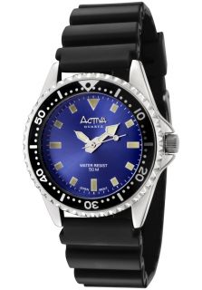 Activa AV230 900  Watches,Womens Blue Dial Black Rubber, Casual Activa Quartz Watches